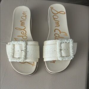 Sam Edelman Women's Cream Slide Sandals